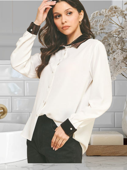 Velvet Collar Shirt