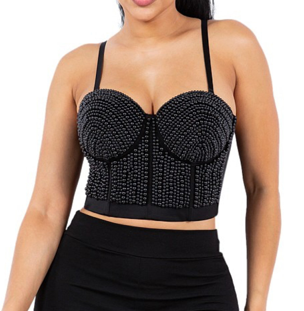Pearl Corset  Crop Top