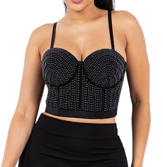 Pearl Corset  Crop Top