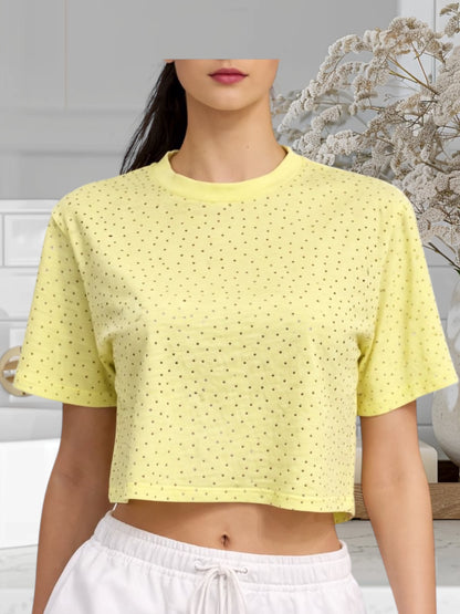 Crop Top With Rhinestones