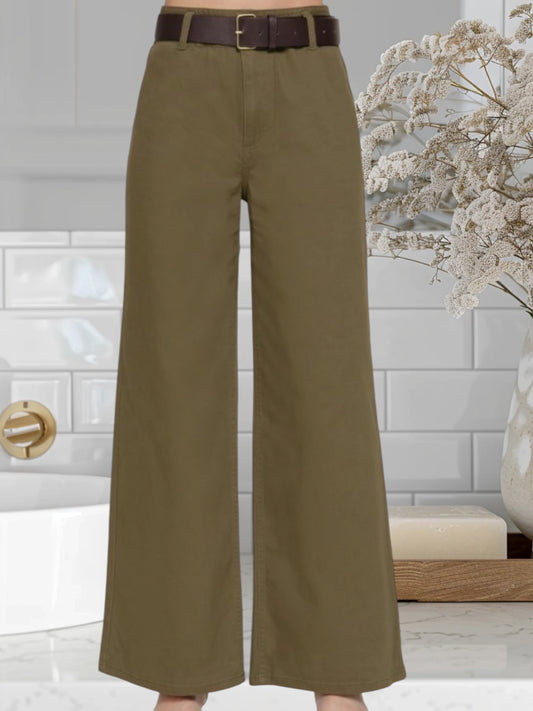 Belted Relaxed Leg Pants