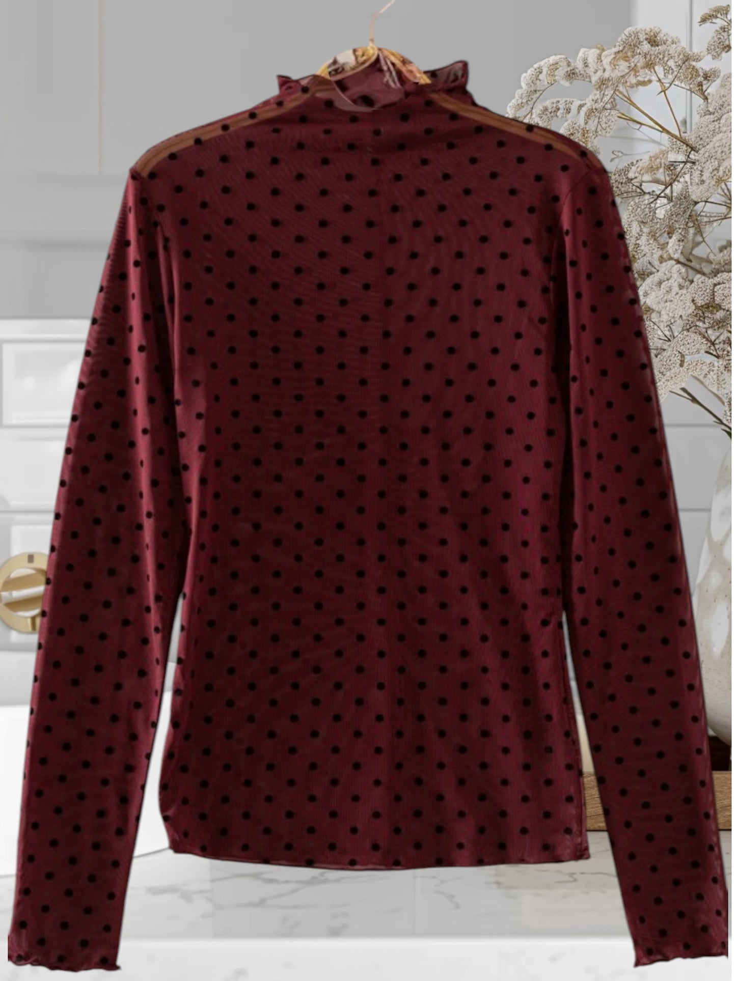 Polka Mesh Top