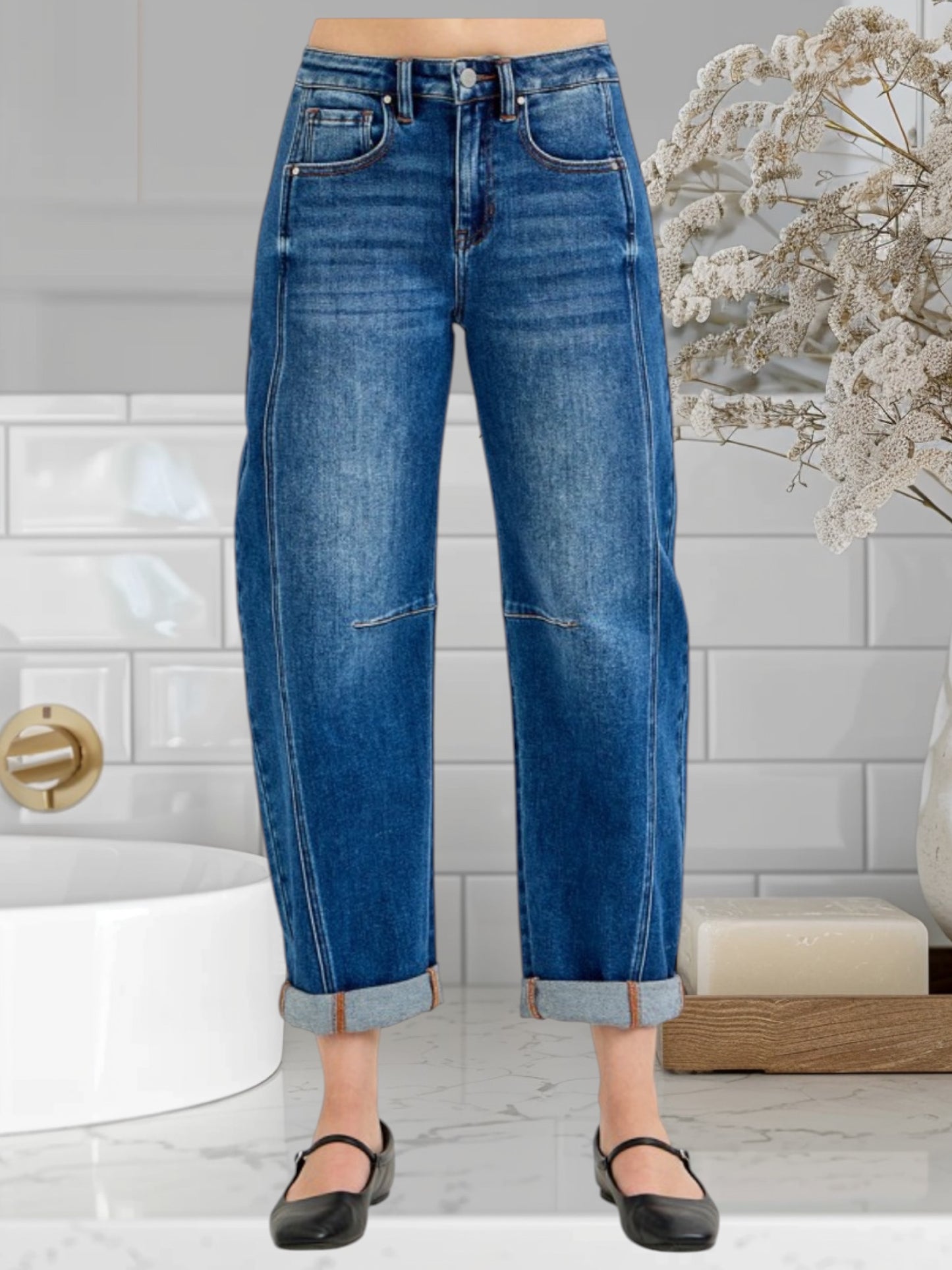 High Rise Barrel Jean 5901