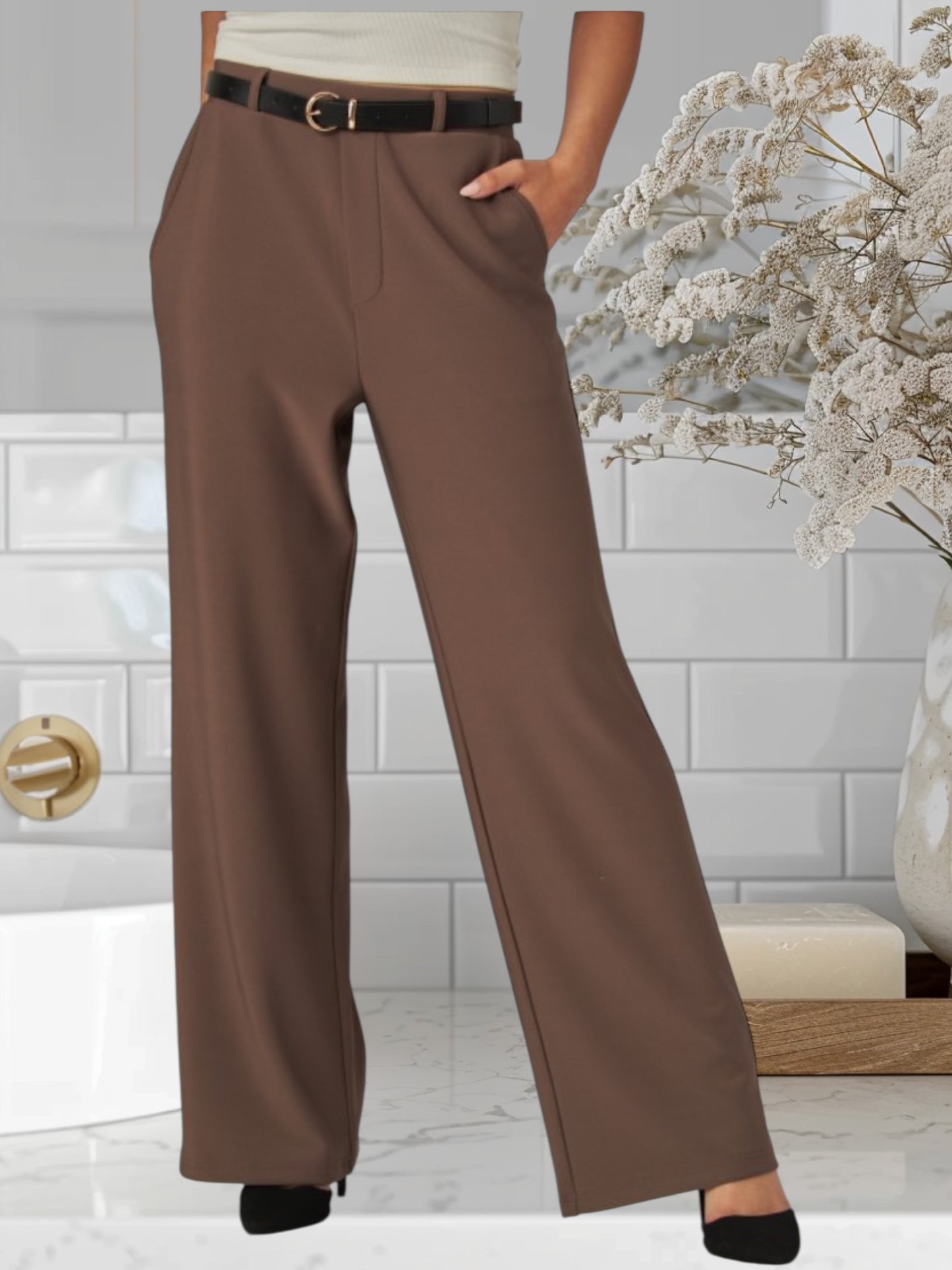 High Rise Wide Leg With Belt