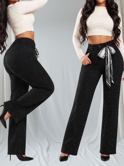 Wide Lege Jean W/Rhinestones 005
