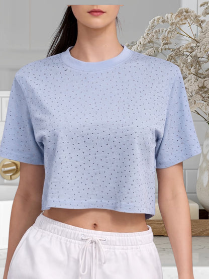 Crop Top With Rhinestones