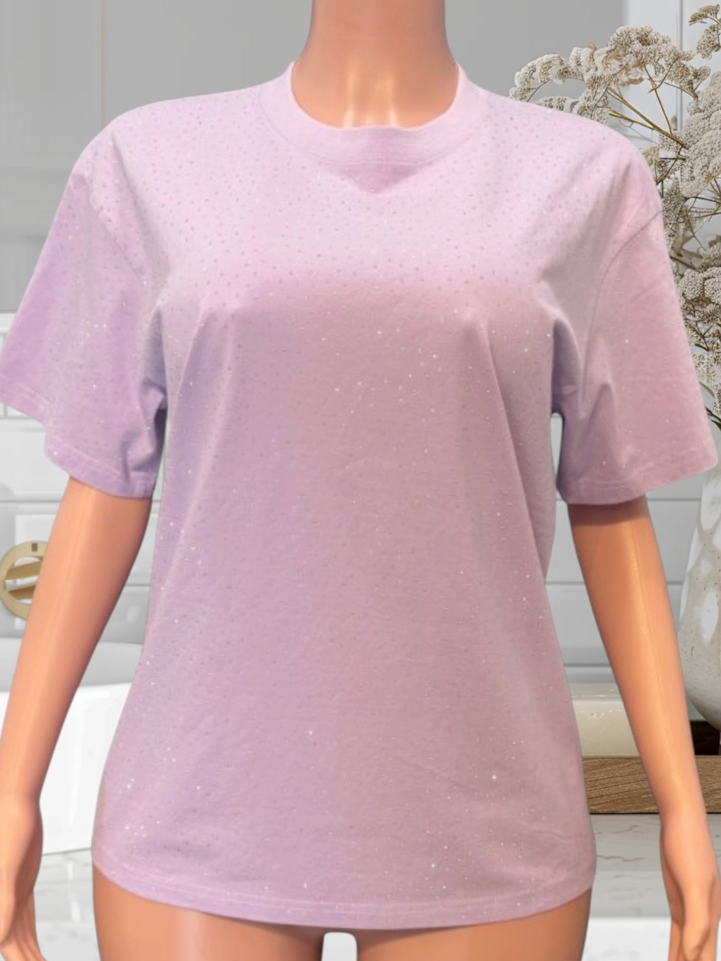 Oversized T-Shirt W/Rhinestos