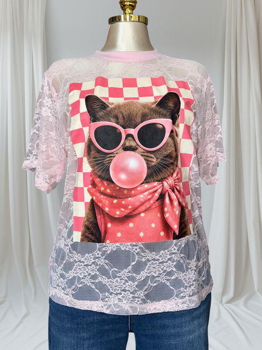 Bubble Gum Mesh Shirt