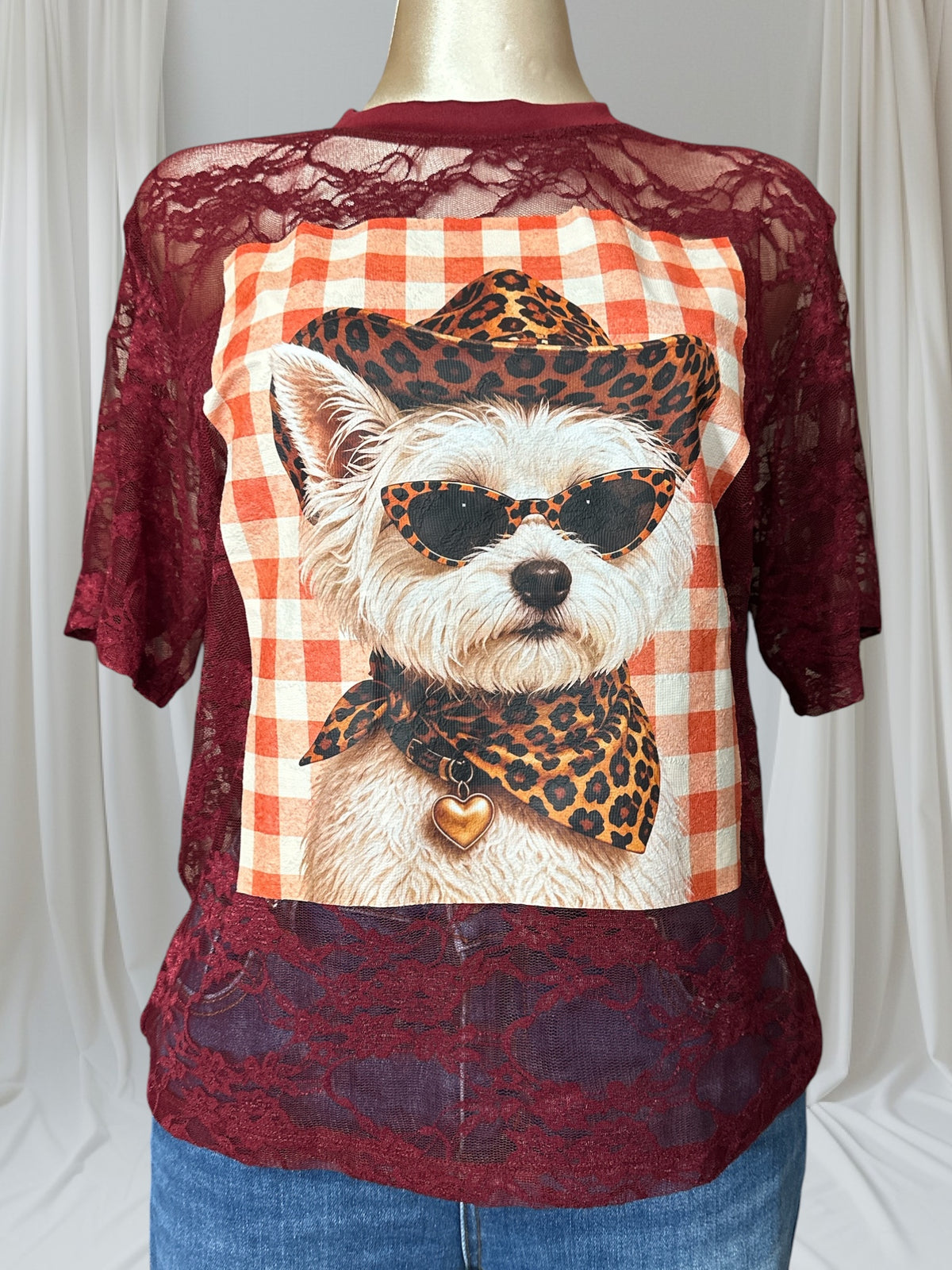 Sun Glasses Dog Lace Shirt