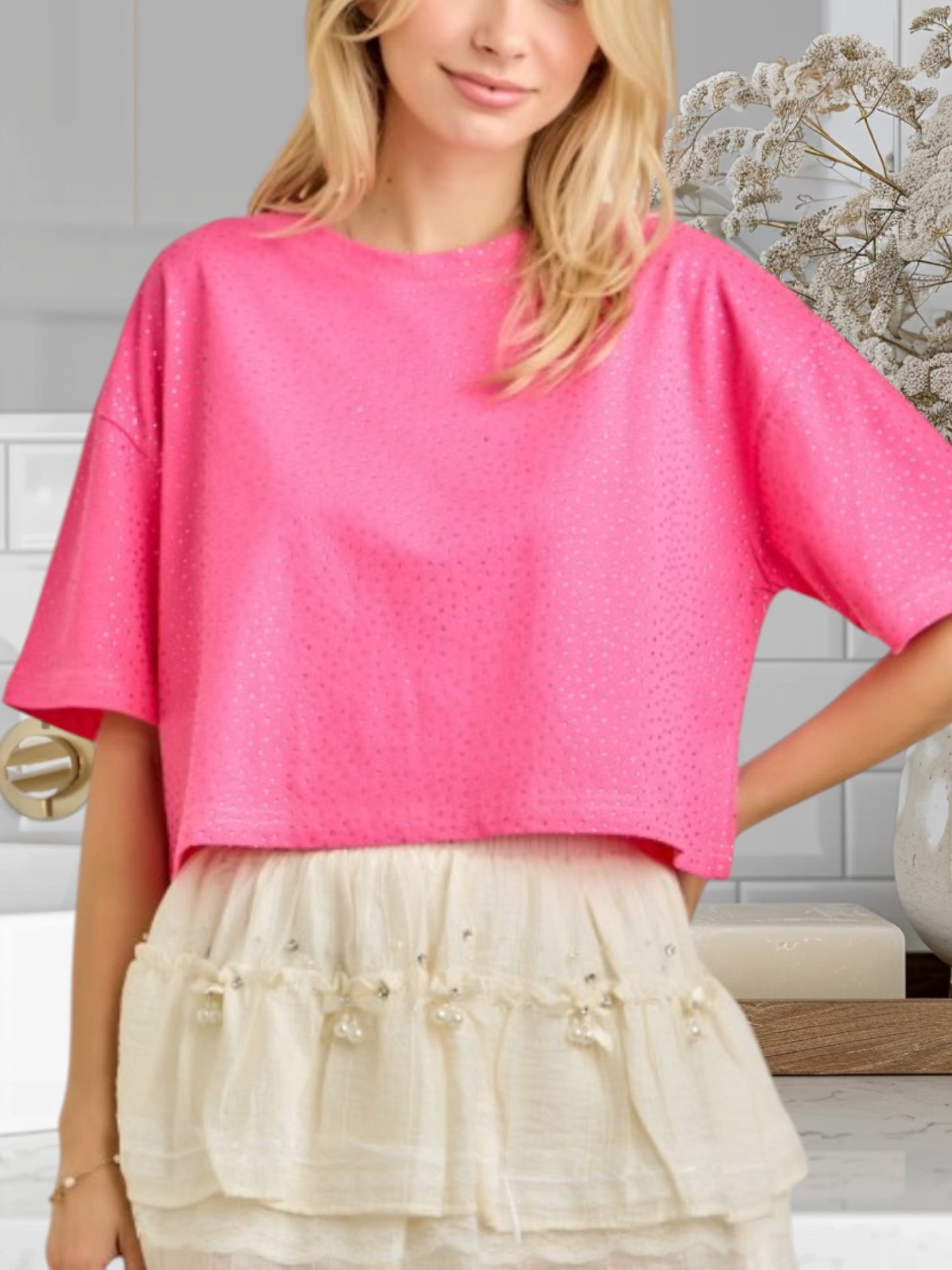 Crop Top W/Rhinestones 81-C