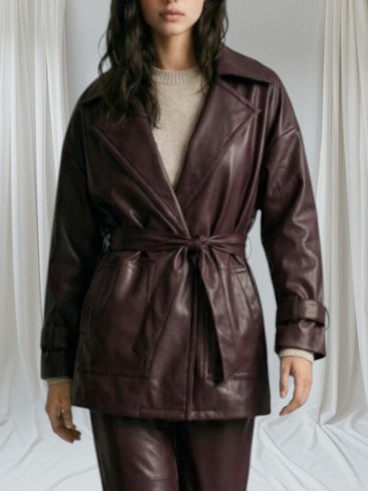 Faux Leather Coat