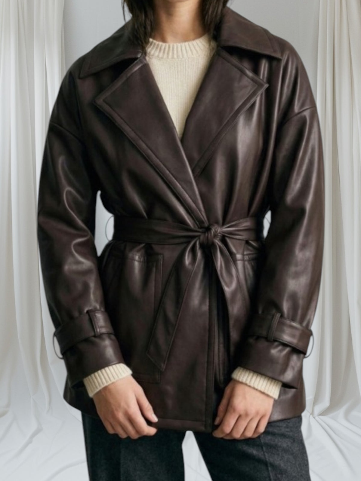 Faux Leather Coat